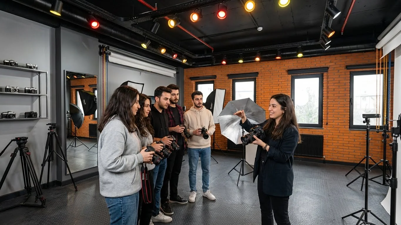 Ürün fotoğrafçılığı kursu teknik ekipman ve stüdyo kurulumu.